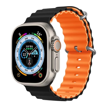 Apple Watch fekete - narancssárga óceán szíj